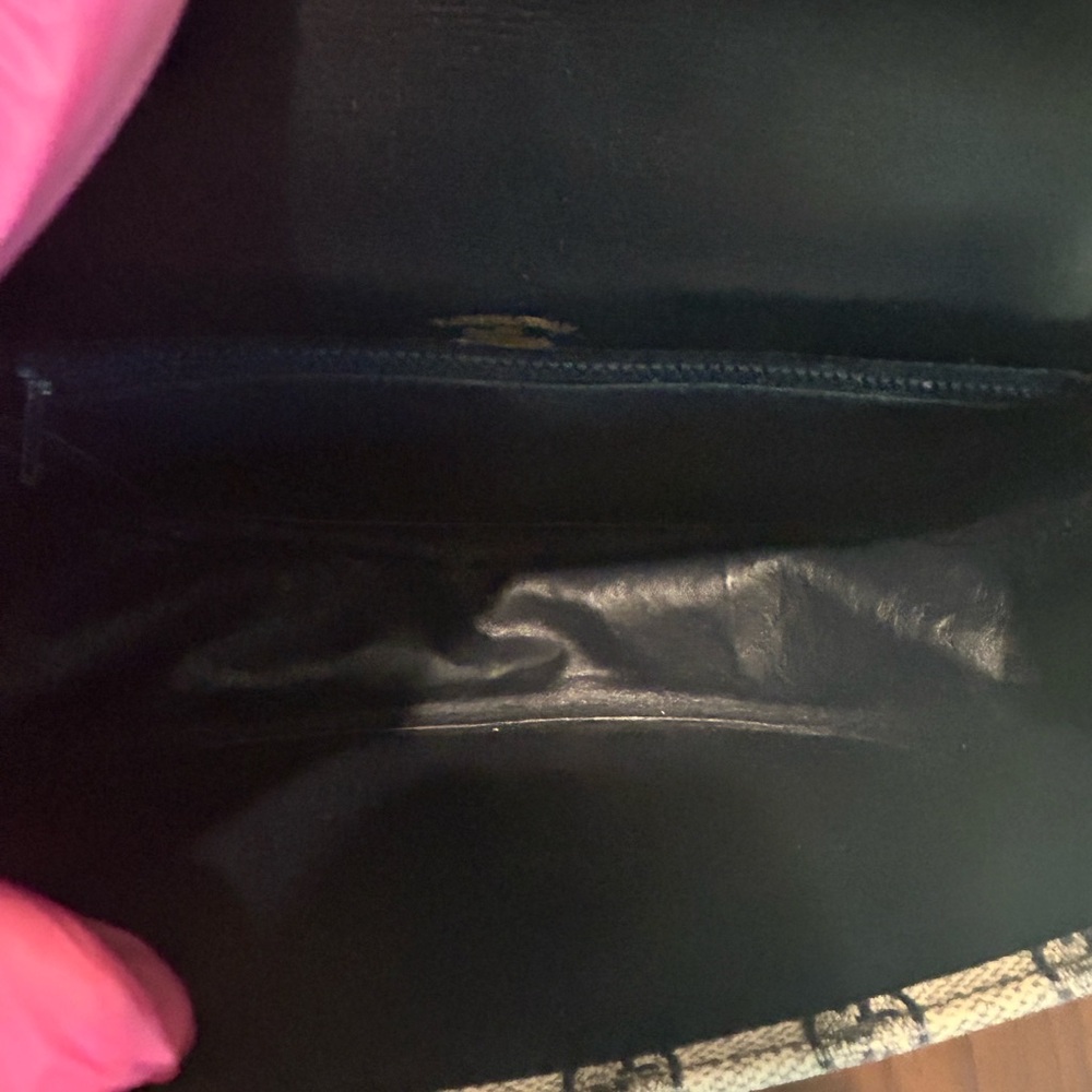 Gucci Navy GG Monogram Shoulder Bag with Leather Trim with COA and Dustbag - Picture 7 of 13